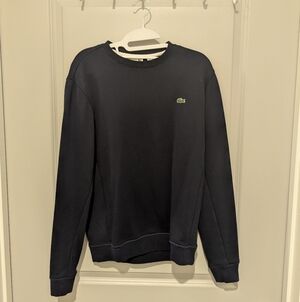 Lacoste Men's Navy Crewneck Cotton Sweatshirt